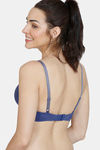 Zivame Glitter Straps Padded Non Wired 3/4th Coverage T-Shirt Bra - Deep Cobalt — thumbnail 3